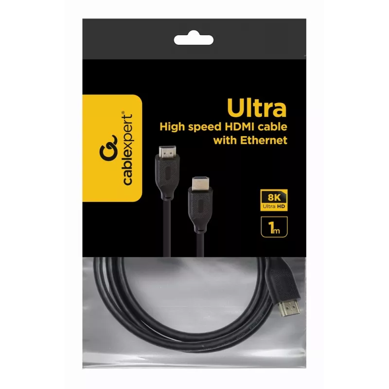 HDMI kábel Gembird CC-HDMI8K-1M — 1 m, HDMI typ A na typ A, HDMI 2.1, 48 Gbit/s, čierny
