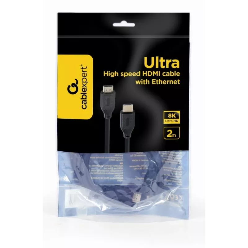 HDMI kábel Gembird CC-HDMI8K-2M — HDMI 2.1, 2 m, typ A na typ A, 48 Gbit/s, čierny