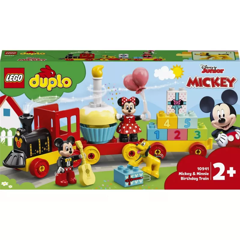 LEGO DUPLO sada 10941 Mickeyho a Minnie narodeniny – DUPLO figúrky, 22 dielov, pre deti od 2 rokov