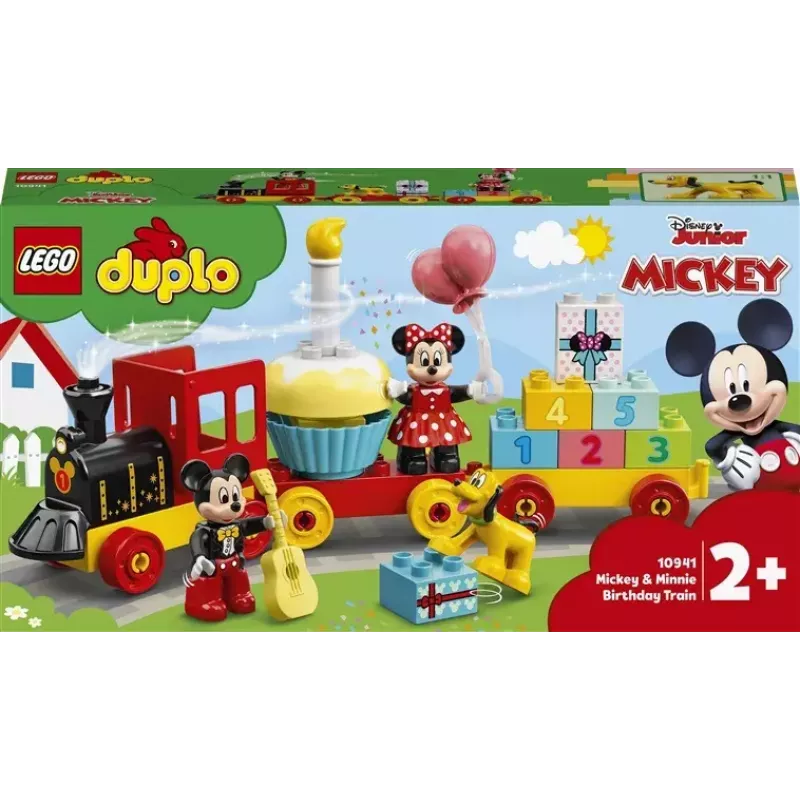 LEGO DUPLO sada 10941 Mickeyho a Minnie narodeniny – DUPLO figúrky, 22 dielov, pre deti od 2 rokov