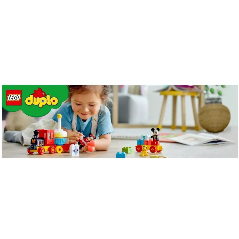LEGO DUPLO sada 10941 Mickeyho a Minnie narodeniny – DUPLO figúrky, 22 dielov, pre deti od 2 rokov