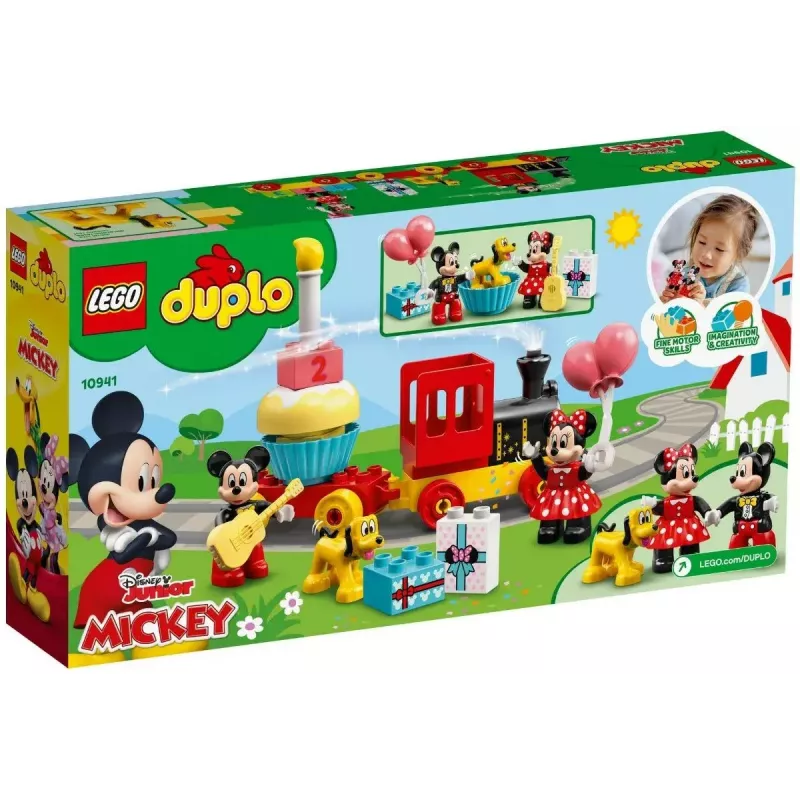 LEGO DUPLO sada 10941 Mickeyho a Minnie narodeniny – DUPLO figúrky, 22 dielov, pre deti od 2 rokov