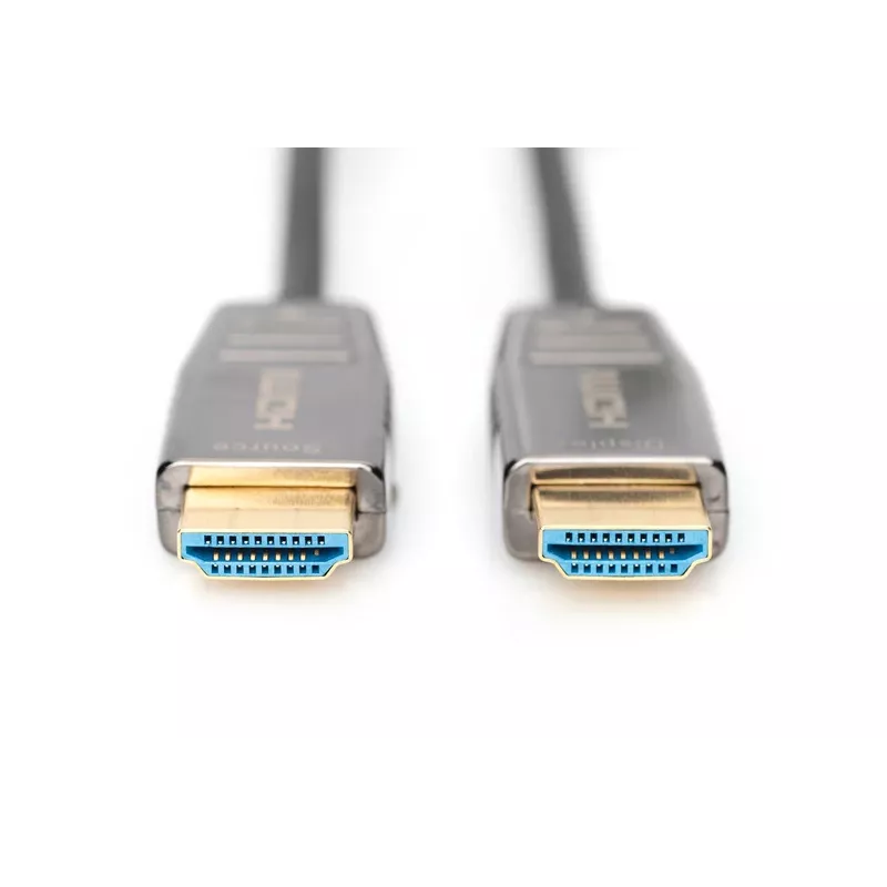DIGITUS HDMI AOC hybridný vláknový prepojovací kábel, Type-A konektor samec/samec, 10 m, UHD 8K@60Hz, CE, čierna