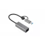 Adaptér „i-tec Metal USB-C/USB-A 2.5Gbps Ethernet“, káblový, USB Type-A/USB Type-C, Ethernet, 2500 Mbit/s, sivý