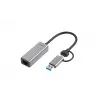 Adaptér „i-tec Metal USB-C/USB-A 2.5Gbps Ethernet“, káblový, USB Type-A/USB Type-C, Ethernet, 2500 Mbit/s, sivý