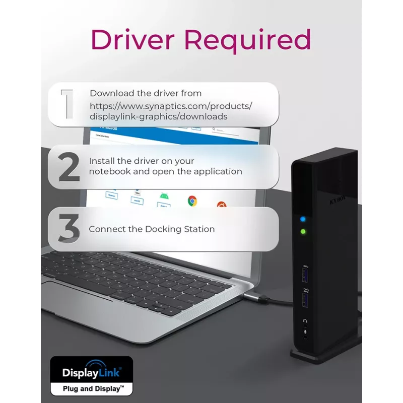 ICY BOX IB-DK2251AC káblový USB 3.2 Gen 2 (3.1 Gen 2) Type-A čierny