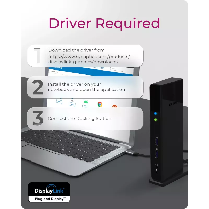ICY BOX IB-DK2251AC káblový USB 3.2 Gen 2 (3.1 Gen 2) Type-A čierny