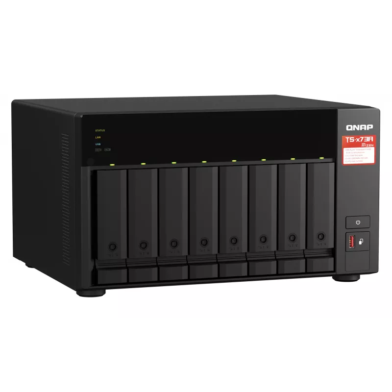 QNAP TS-873A NAS Tower Ryzen Embedded V1500B 8 GB DDR4 0 TB QNAP Turbo System čierny