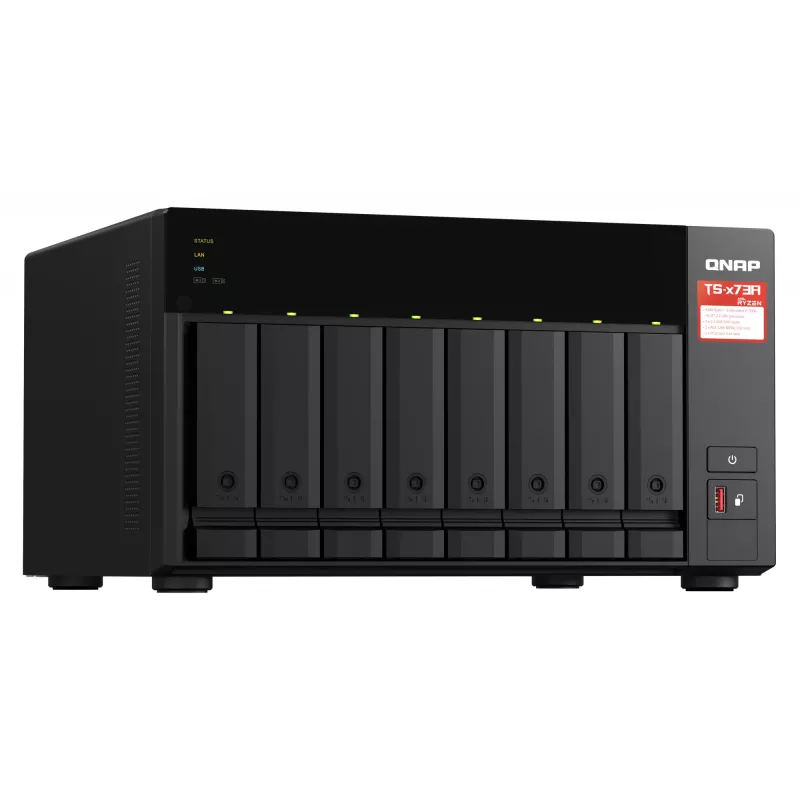 QNAP TS-873A NAS Tower Ryzen Embedded V1500B 8 GB DDR4 0 TB QNAP Turbo System čierny