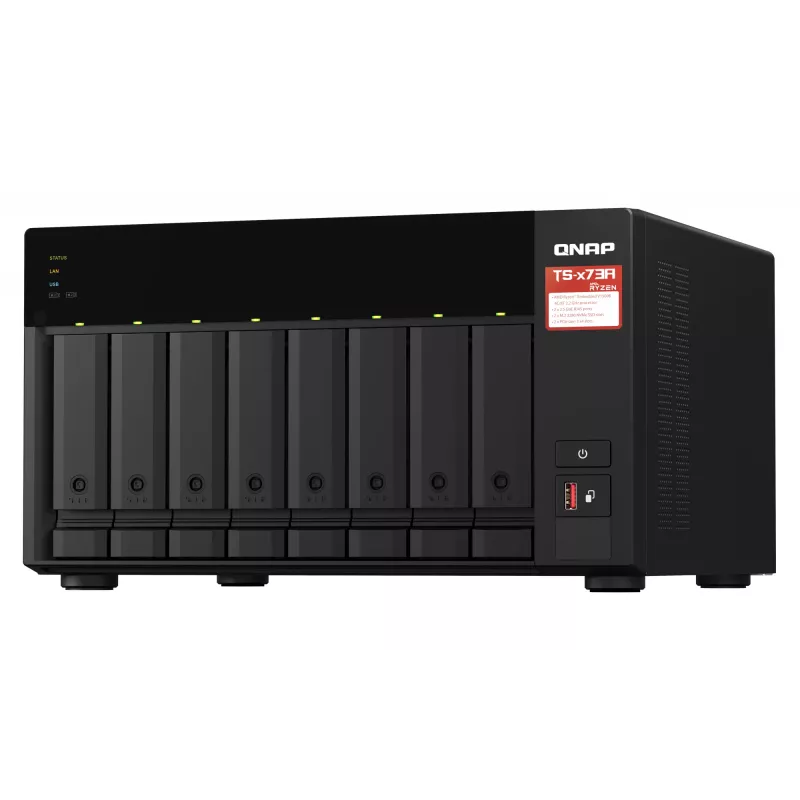 QNAP TS-873A NAS Tower Ryzen Embedded V1500B 8 GB DDR4 0 TB QNAP Turbo System čierny