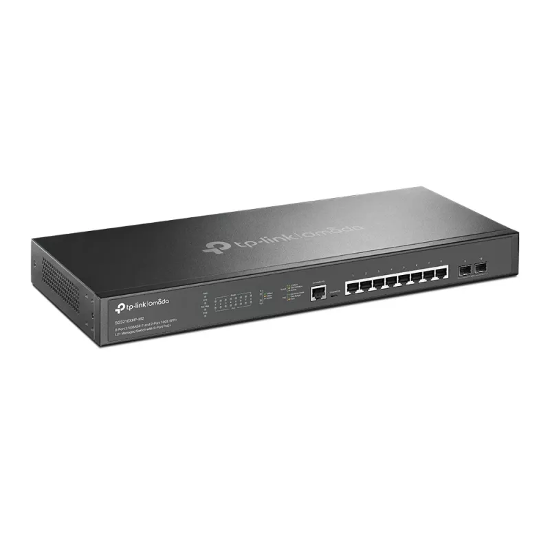 TP-Link Omada 8-portový 2.5GBASE-T a 2-portový 10GE SFP+ L2+ managed switch s 8-portovým PoE+