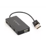 USB hub Gembird UHB-U2P4-04 – 4-portový USB 2.0, Plug-and-Play, čierny, 480 Mbit/s