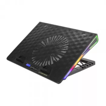 Chladiaci podložka na notebook ESPERANZA EGC101 — 1 ventilátor 18 cm, 76 cfm, 800 ot/min, 5 výškových polôh, LCD, napájaný cez USB