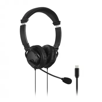 Kensington Classic USB-C headset s mikrofónom, káblový, telefonovanie/hudba, headset, čierny