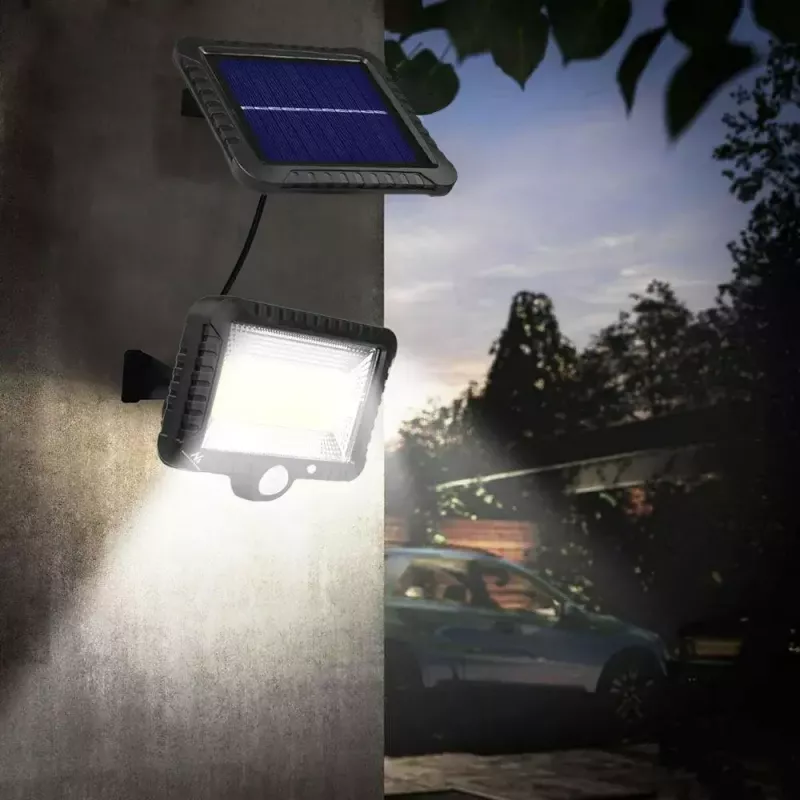 Solárny LED reflektor MACLEAN MCE438, 5 W, 400 lm, IP44, Li-Ion 5,2 V, nástenný, biele svetlo, čierny