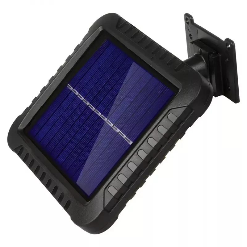 Solárny LED reflektor MACLEAN MCE438, 5 W, 400 lm, IP44, Li-Ion 5,2 V, nástenný, biele svetlo, čierny