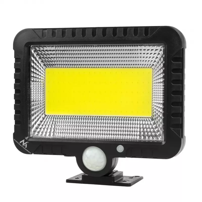 Solárny LED reflektor MACLEAN MCE438, 5 W, 400 lm, IP44, Li-Ion 5,2 V, nástenný, biele svetlo, čierny