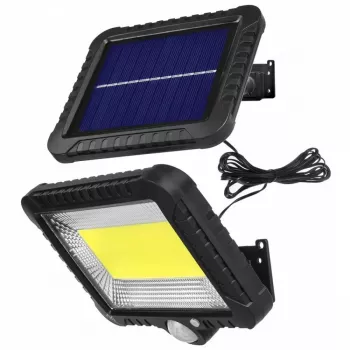 Solárny LED reflektor MACLEAN MCE438, 5 W, 400 lm, IP44, Li-Ion 5,2 V, nástenný, biele svetlo, čierny