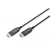 DIGITUS DisplayPort AOC hybridný sklenený optický kábel M/M UHD 8K@60Hz, CE, čierny 15m