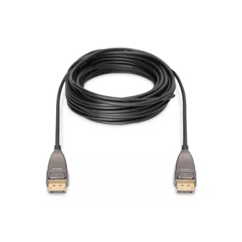 DIGITUS DisplayPort AOC hybridný sklenený optický kábel M/M UHD 8K@60Hz, CE, čierny 20m