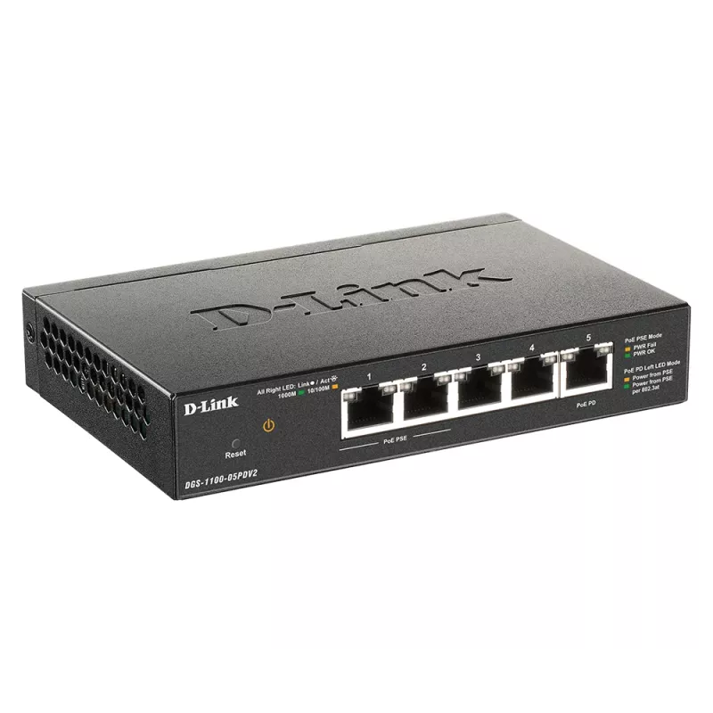 D-Link 5-portový Gigabit PoE Smart Managed switch s 1 PD portom