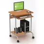 Počítačový stôl TECHLY Compact ICA-TB S005 — kompaktný počítačový stôl, MDF doska, výsuv na klávesnicu, kolieska, 600×450×750 mm, buk
