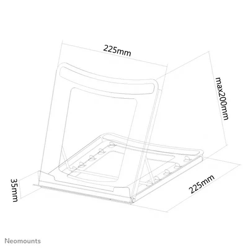 Neomounts NSLS075 čierny stojan na notebook 10-16 inch – skladací – kompaktný – univerzálny