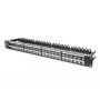DIGITUS modulárny patch panel, tienený 48-port, pole na označenie, 1U, montáž do racku, farba čierny RAL 9005