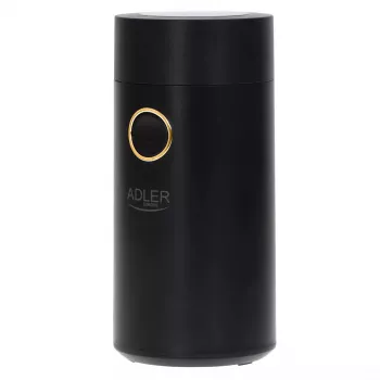 Kávomlynček s kužeľovým mlynčekom Adler AD 4446bg — 150 W, zásobník na zrná 75 g, nerezový mlynček, tlačidlové ovládanie, čierny