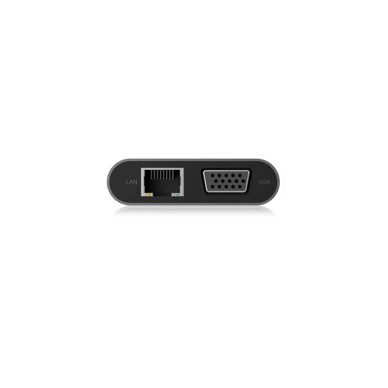 ICY BOX IB-DK4040-CPD káblový USB 3.2 Gen 1 (3.1 Gen 1) Type-C antracit, čierny