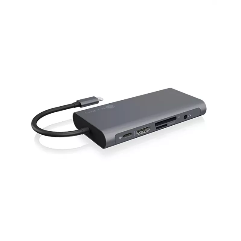 ICY BOX IB-DK4040-CPD káblový USB 3.2 Gen 1 (3.1 Gen 1) Type-C antracit, čierny