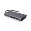 ICY BOX IB-DK4040-CPD káblový USB 3.2 Gen 1 (3.1 Gen 1) Type-C antracit, čierny