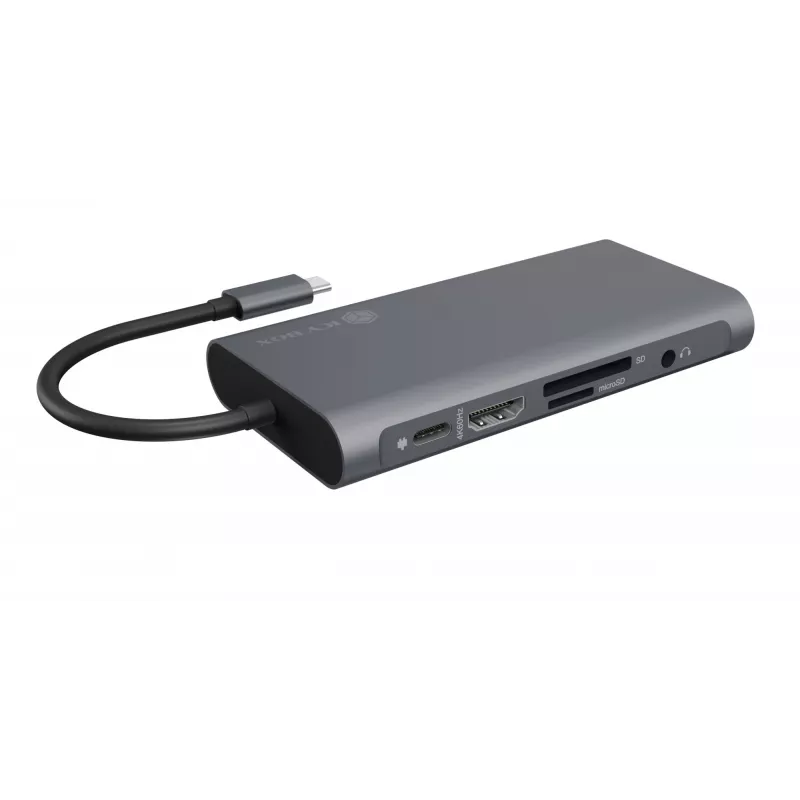 ICY BOX IB-DK4040-CPD káblový USB 3.2 Gen 1 (3.1 Gen 1) Type-C antracit, čierny