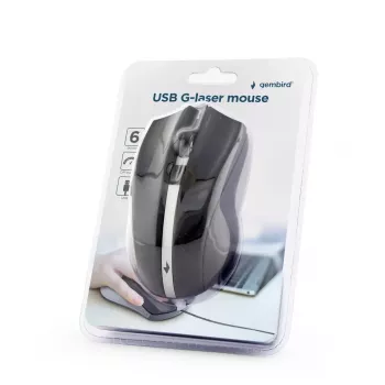 GEMBIRD laserová myš 2400 Dpi - obojručná