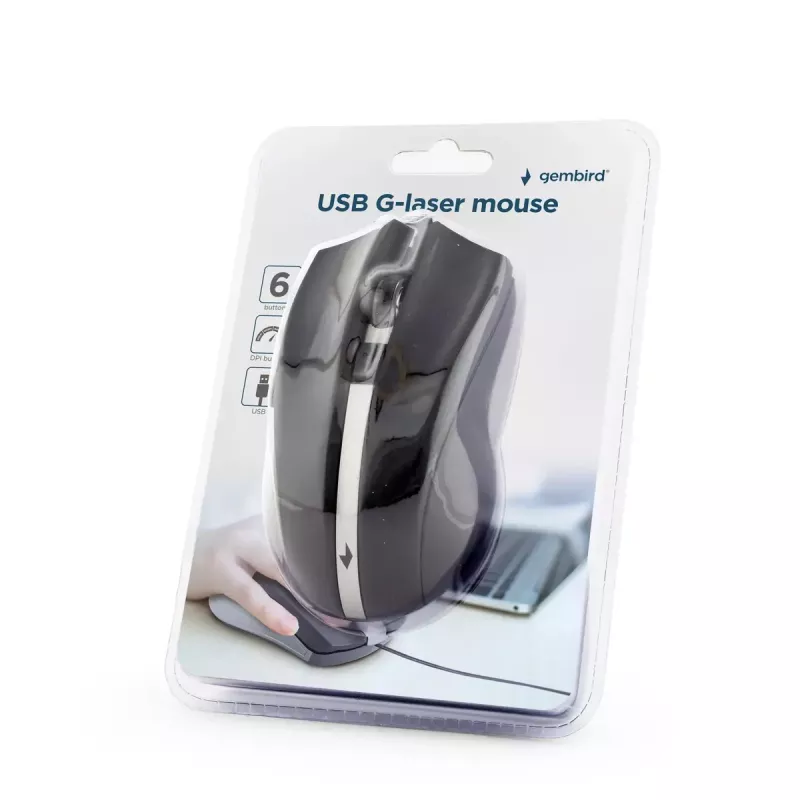 GEMBIRD laserová myš 2400 Dpi - obojručná