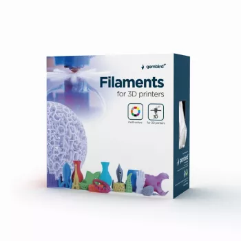 GEMBIRD ABS filament – Strieborná – 1,75 mm – 1 kg