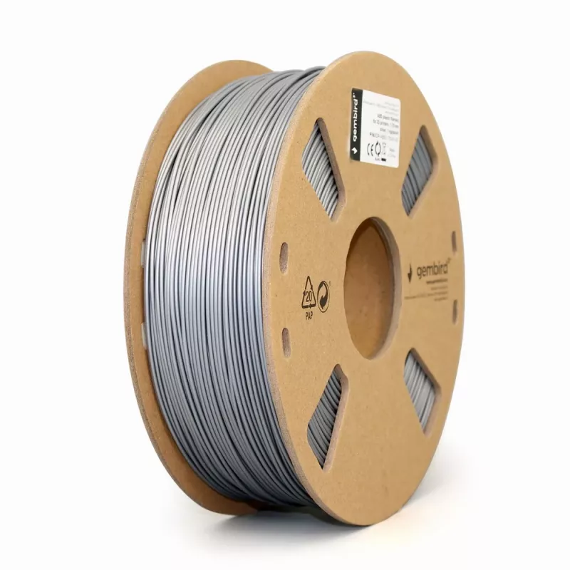 GEMBIRD ABS filament – Strieborná – 1,75 mm – 1 kg