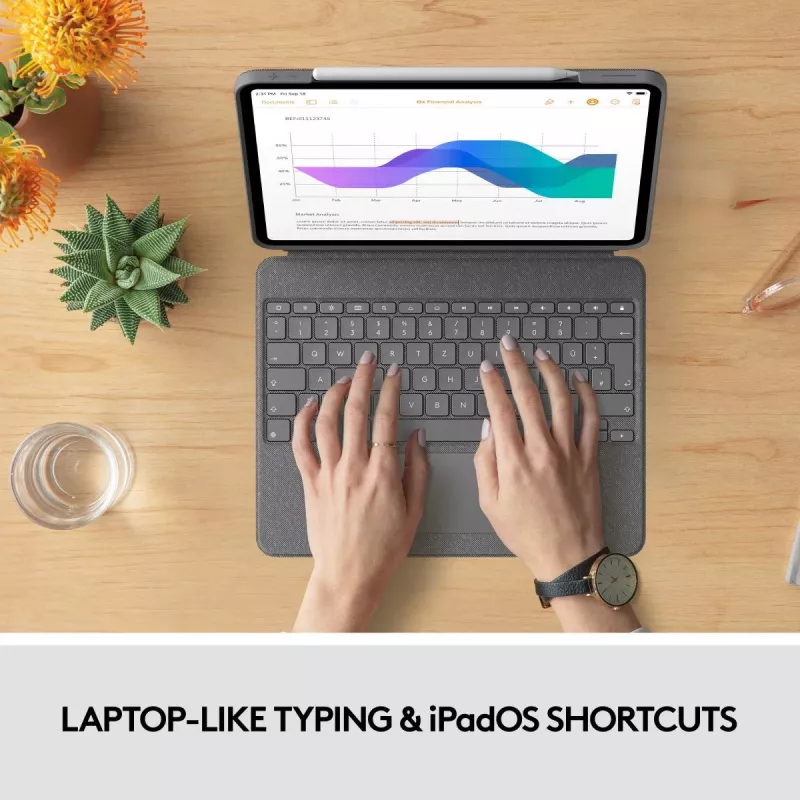 LOGITECH Combo Touch - iPad Pro 12,9 palca (5. gen.) - angličtina - QWERTY