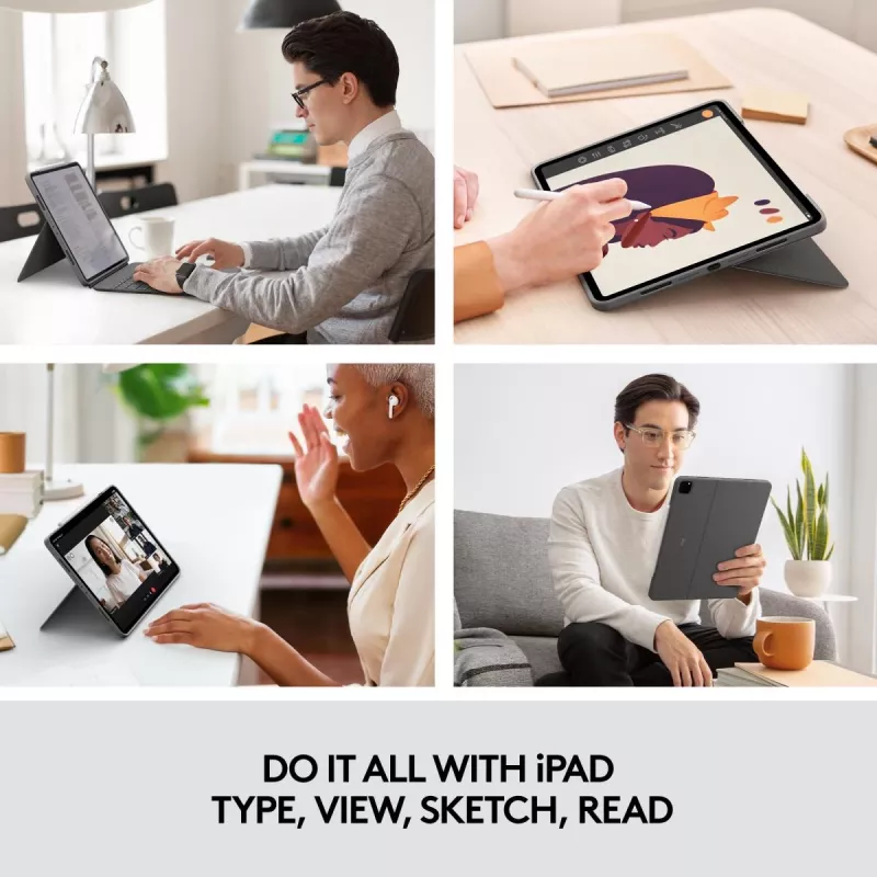 LOGITECH Combo Touch - iPad Pro 12,9 palca (5. gen.) - angličtina - QWERTY