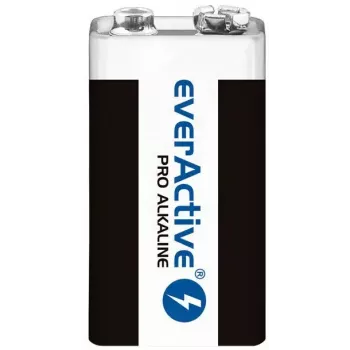 9V alkalická batéria everActive EV6LR61-PRO, 9 V, 650 mAh, 26,4×48,5×16 mm, 1 ks
