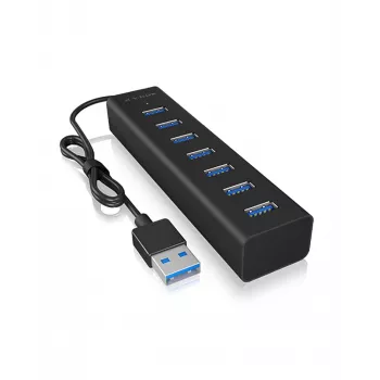 ICY BOX IB-HUB1700-U3 USB 3.2 Gen 1 (3.1 Gen 1) Type-A 5000 Mbit/s čierna