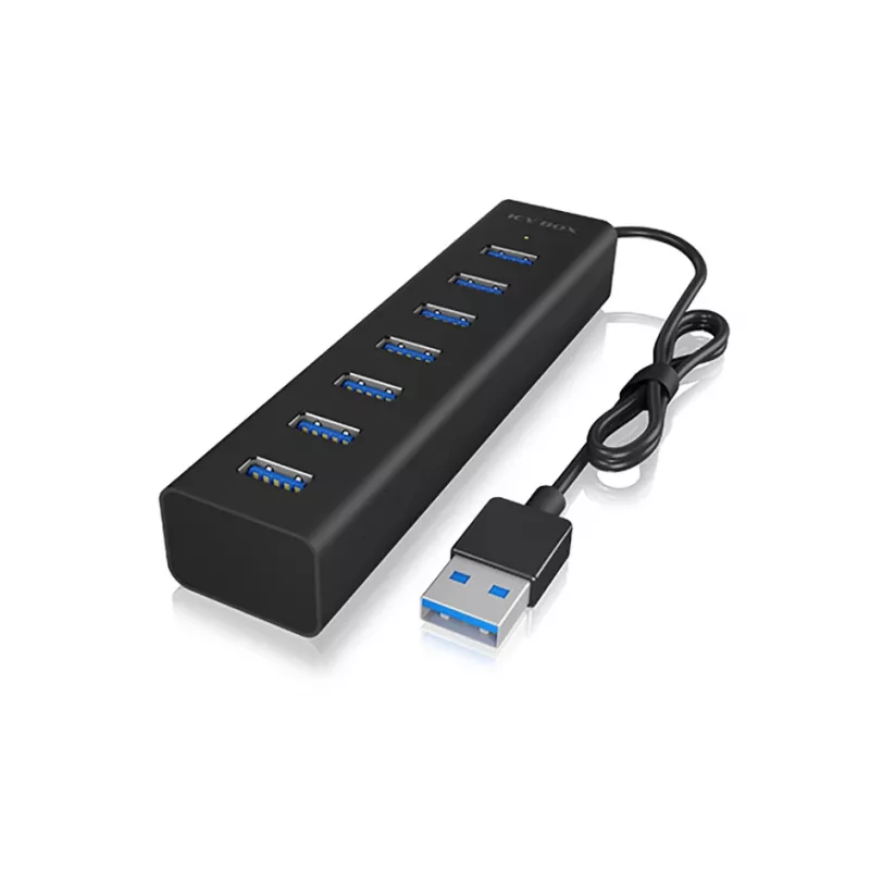 ICY BOX IB-HUB1700-U3 USB 3.2 Gen 1 (3.1 Gen 1) Type-A 5000 Mbit/s čierny