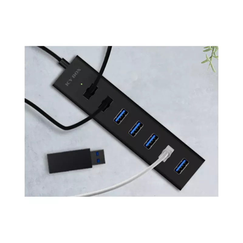 ICY BOX IB-HUB1700-U3 USB 3.2 Gen 1 (3.1 Gen 1) Type-A 5000 Mbit/s čierny