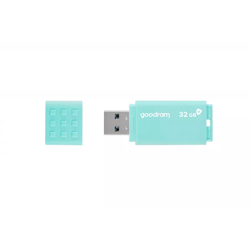 USB flash disk GOODRAM UME3 32 GB USB Type-A 3.2 Gen 1 — tyrkysový, 60 MB/s čítanie, 20 MB/s zápis