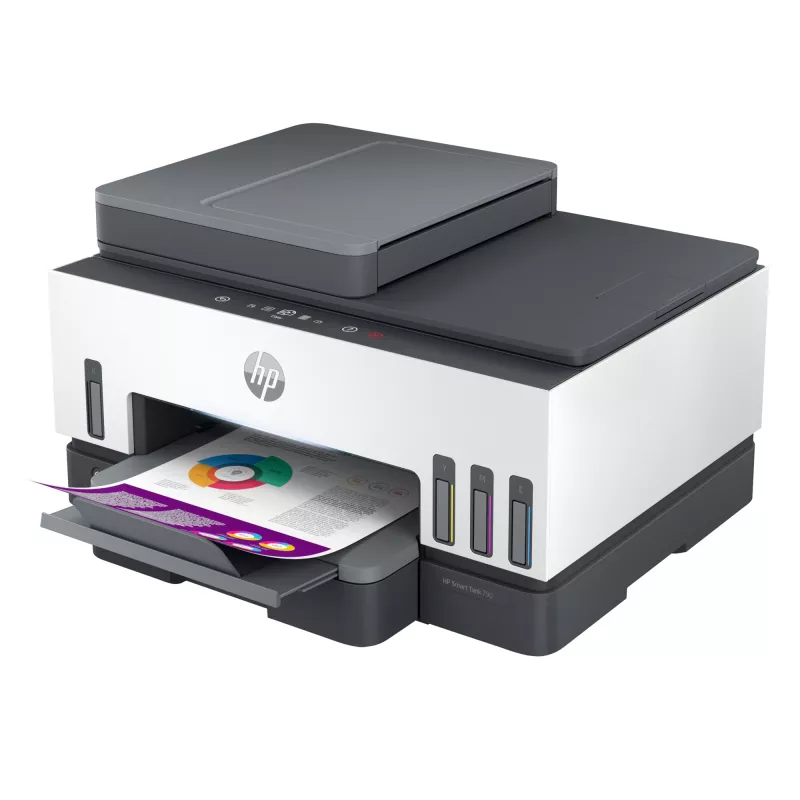 Multifunkčná tlačiareň HP Smart Tank 790 — termálna atramentová, farebná, A4, Wi‑Fi, Ethernet, duplex, 15 strán/min. (čierna), 4800x1200 dpi