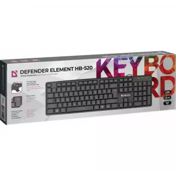 Káblová USB klávesnica DEFENDER HB-520 – kompaktné rozloženie, USB pripojenie