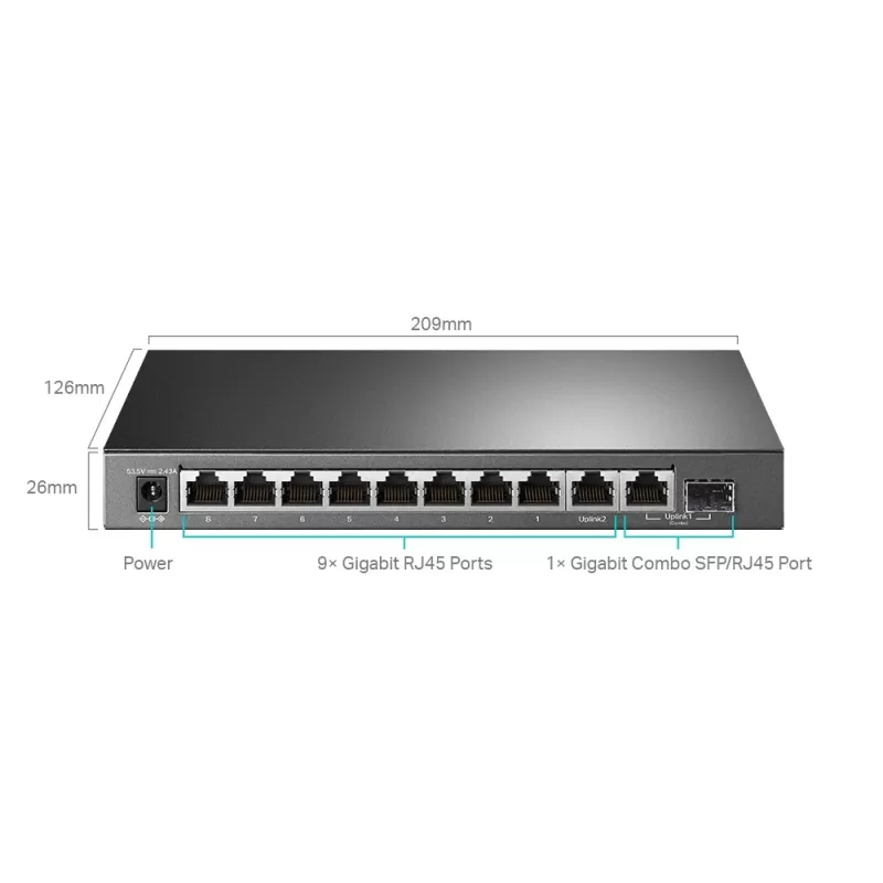 Managed switch TP-Link TL-SG1210MPE 10-portový Gigabit s 8-portovým PoE+