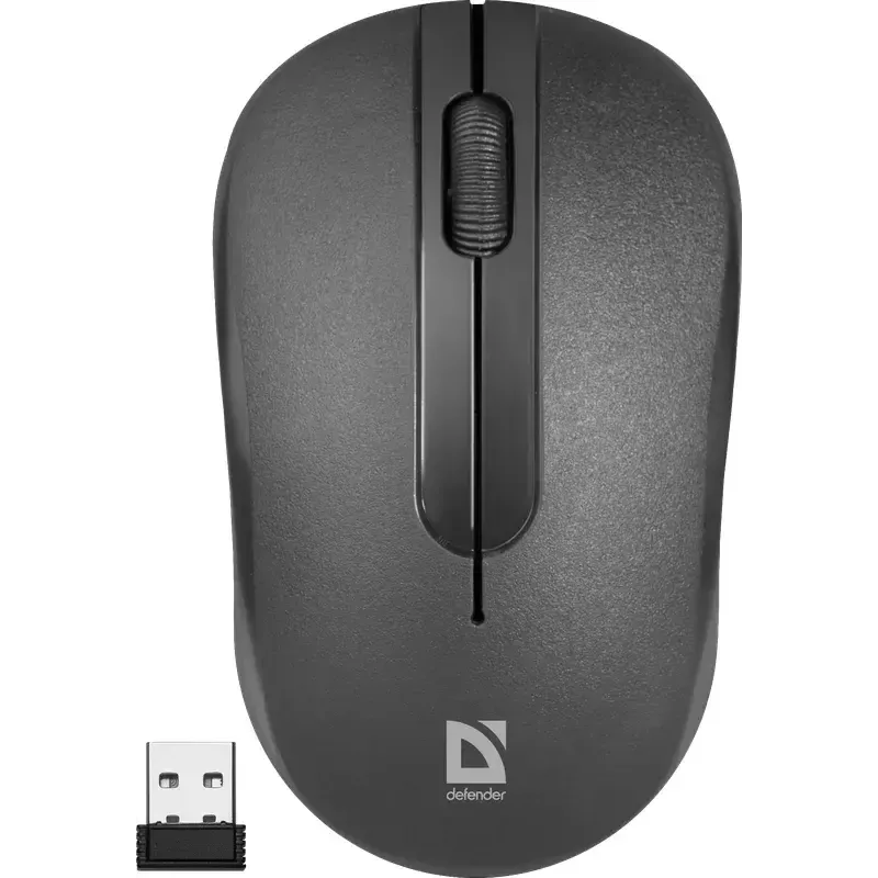 Bezdrôtová optická myš DEFENDER HIT MM-495 RF, obojručná, 1600 DPI, USB RF prijímač, čierna