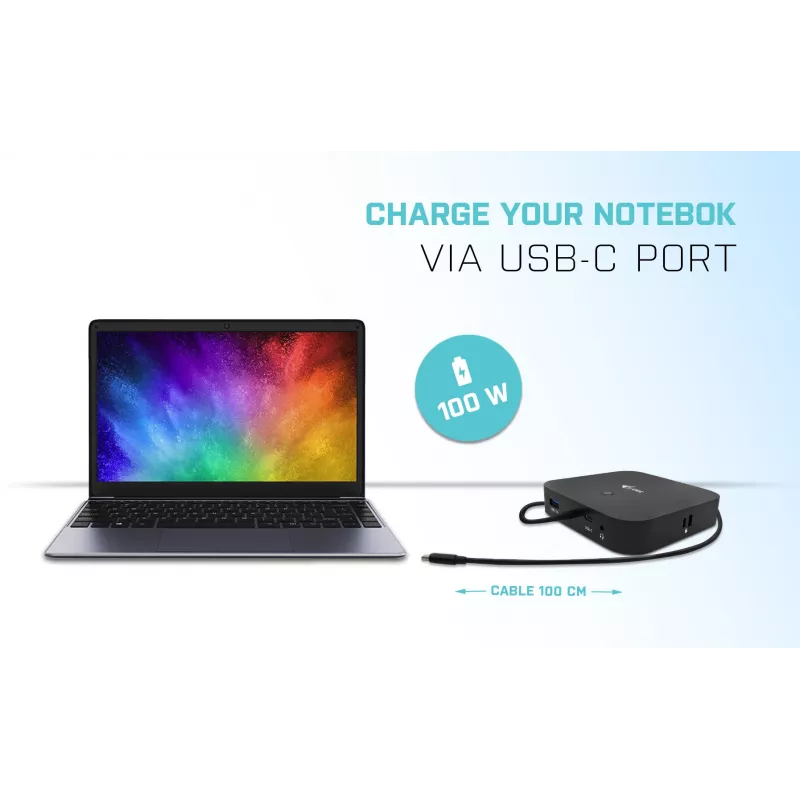 i-tec USB-C HDMI DP dokovacia stanica s Power Delivery 100 W + univerzálna nabíjačka 100 W