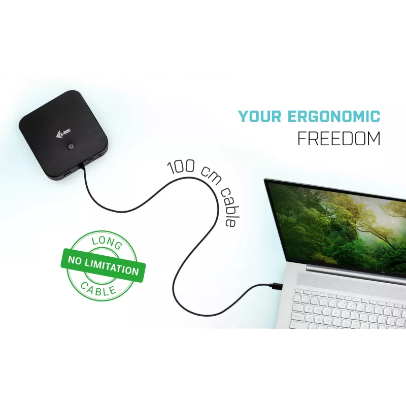 i-tec USB-C HDMI DP dokovacia stanica s Power Delivery 100 W + univerzálna nabíjačka 100 W